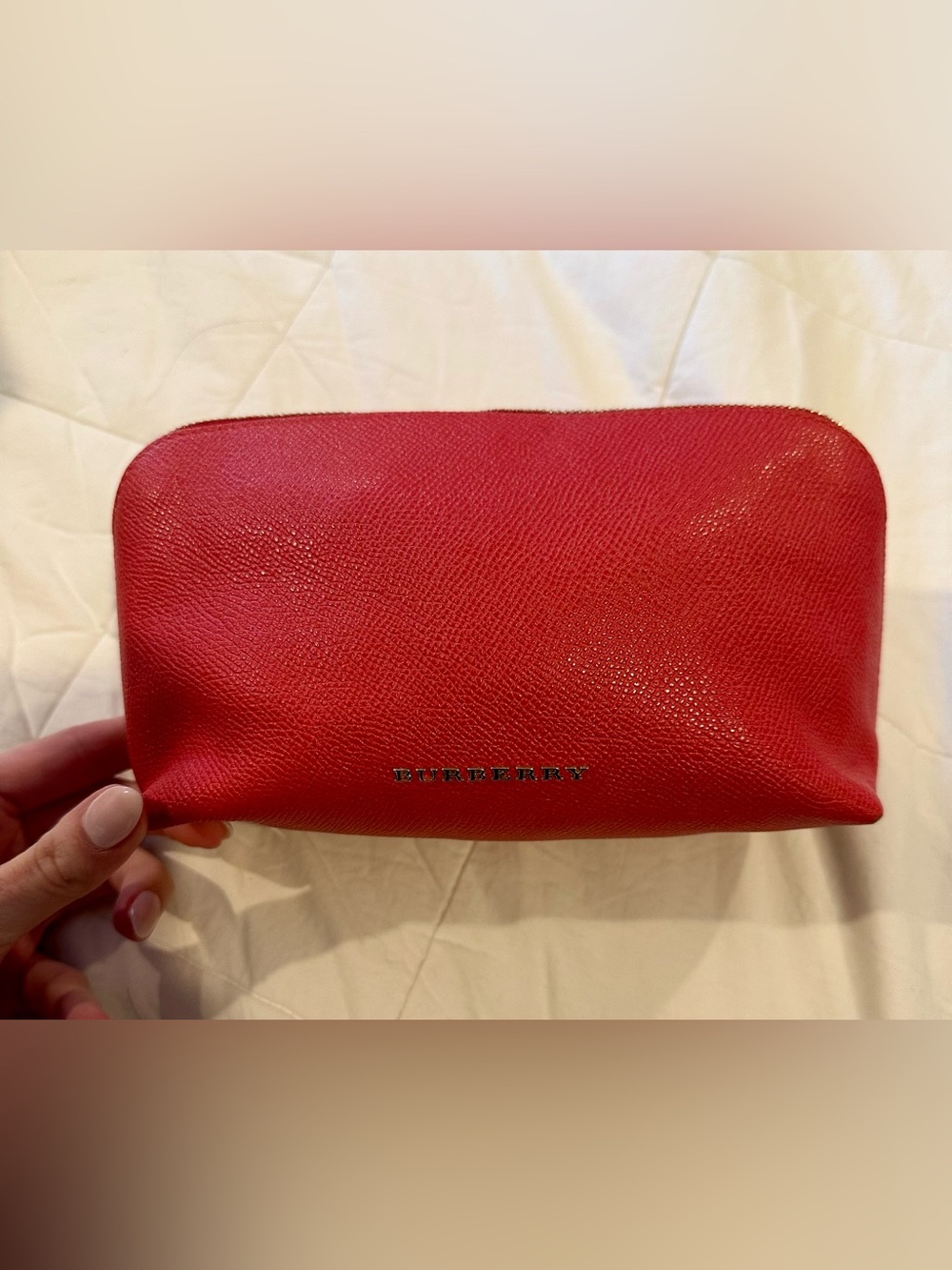 Burberry Pink Pebbled Leather Pouch
